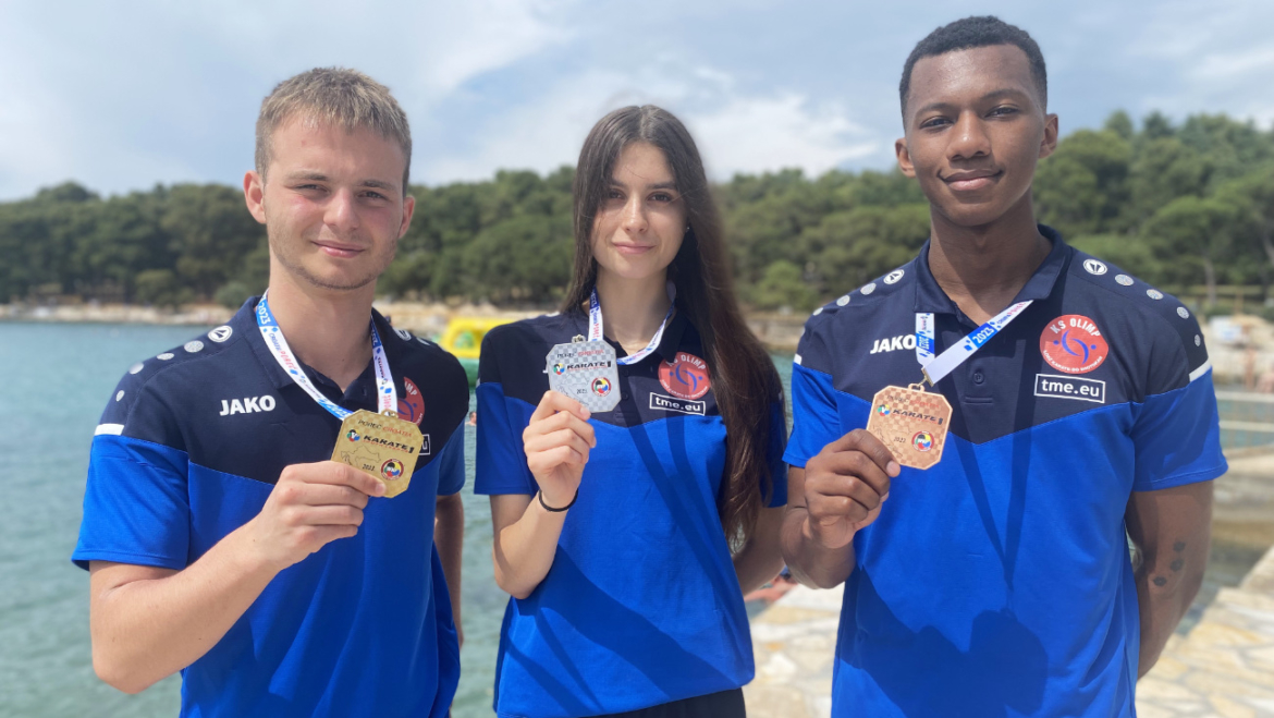 DOMINIK DZIUDA, KSENIYA DRONCHANKA, ERIK RAHOZENKO Z MEDALAMI YOUTH LEAGUE POREĆ 2023